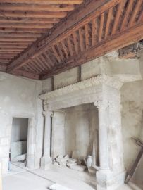 Restauration cheminée et plafond